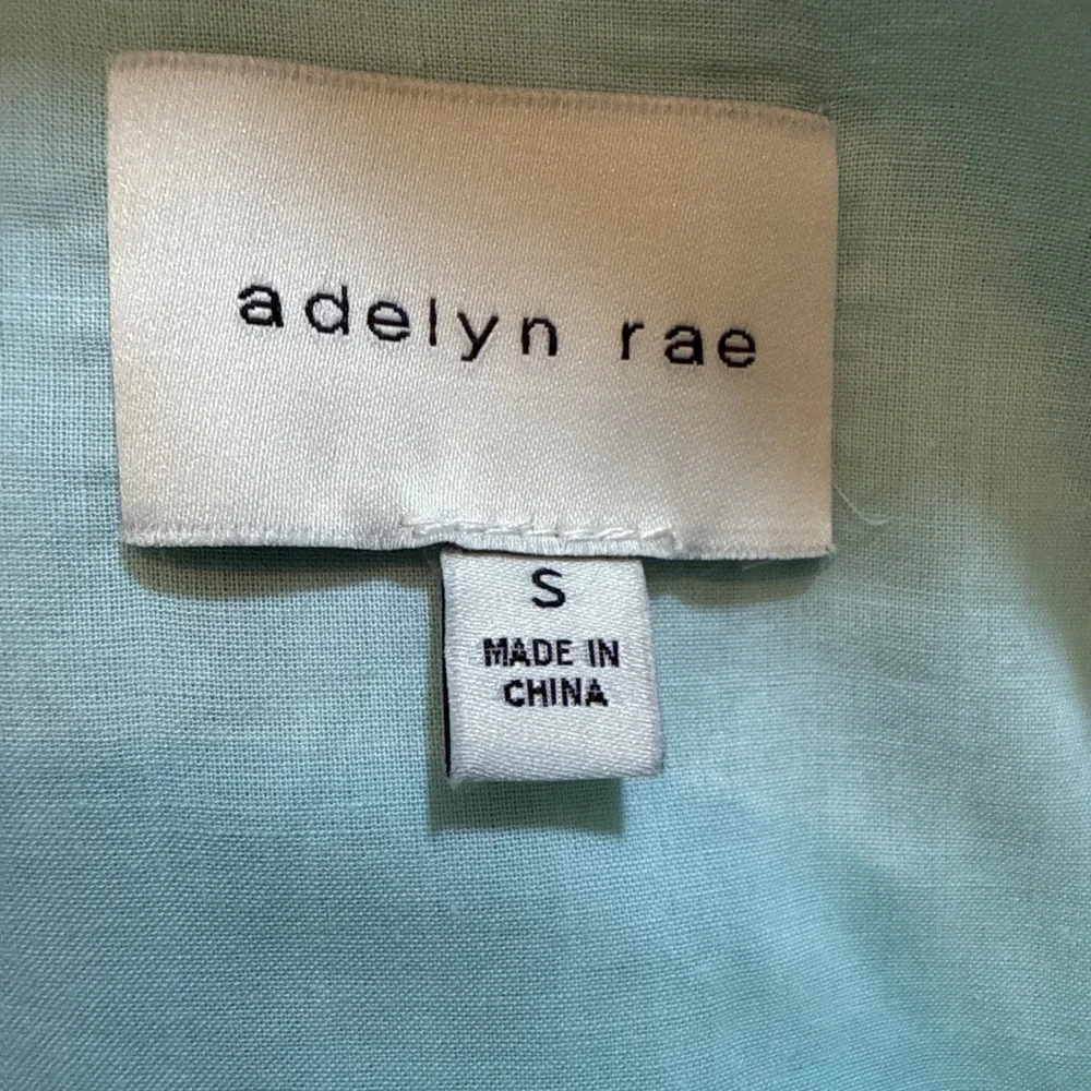 Adelyn Rae Cotton Tiered Maxi Dress Aqua Size Small - Picture 9 of 9
